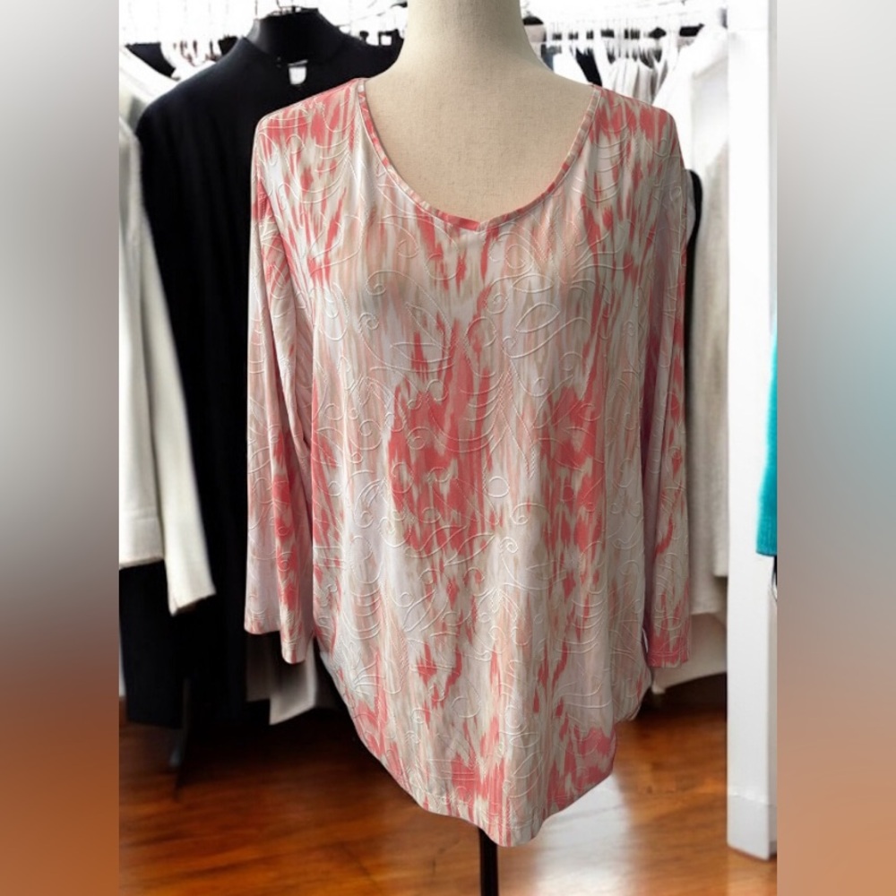 Chico’s Abstract Print Scoop Neck Blouse Size 3~ XL 16